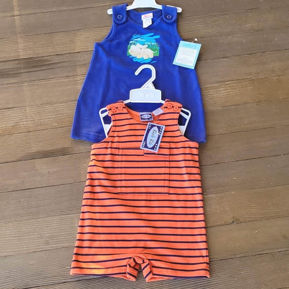 NWT 2 Sleeveless Rompers Carter's Koala Kids 9-12 mo